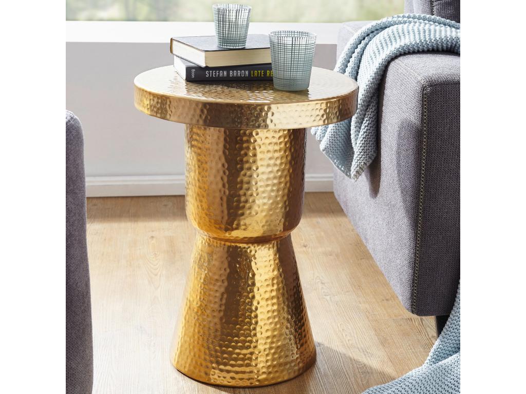 Canapé en métal doré, 43 x 59 x 43 cm