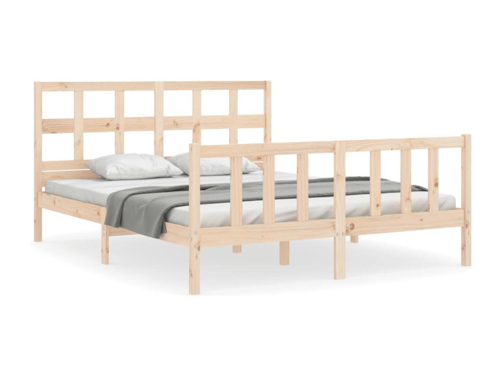 Matelas en bois massif marron, 160 x 200 cm