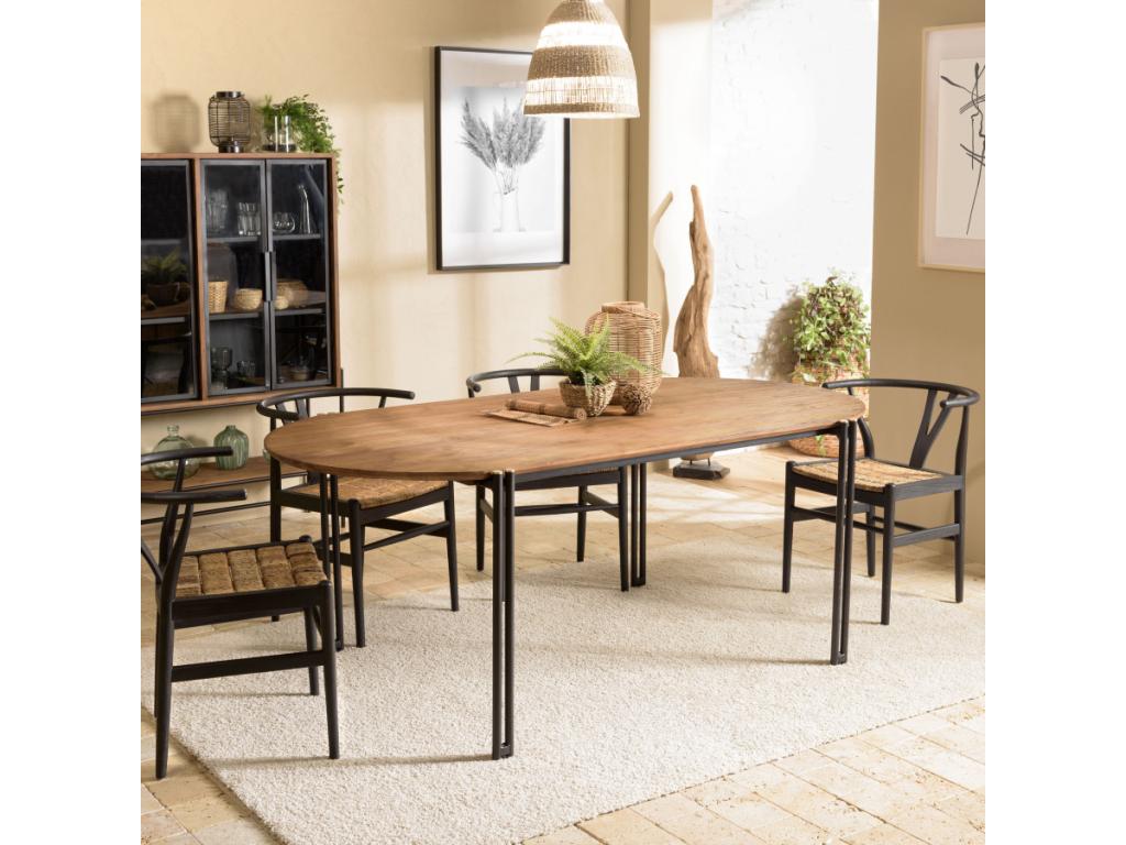 Table de salle à manger marron, 200 x 105 cm