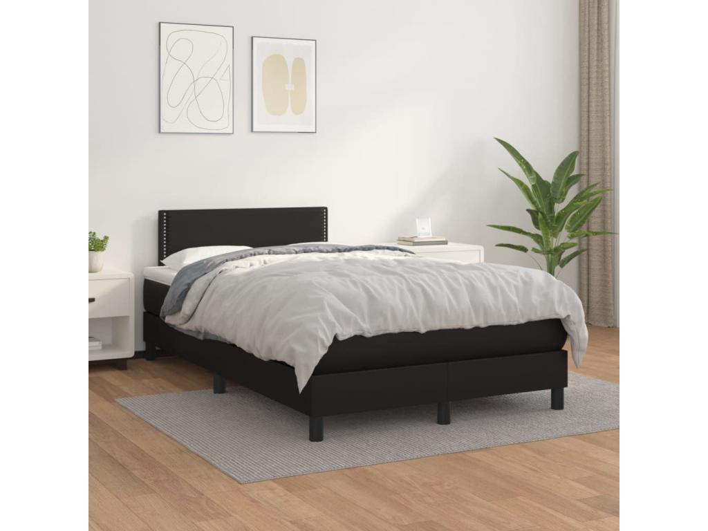 Matelas en similicuir noir, 120 x 200 cm