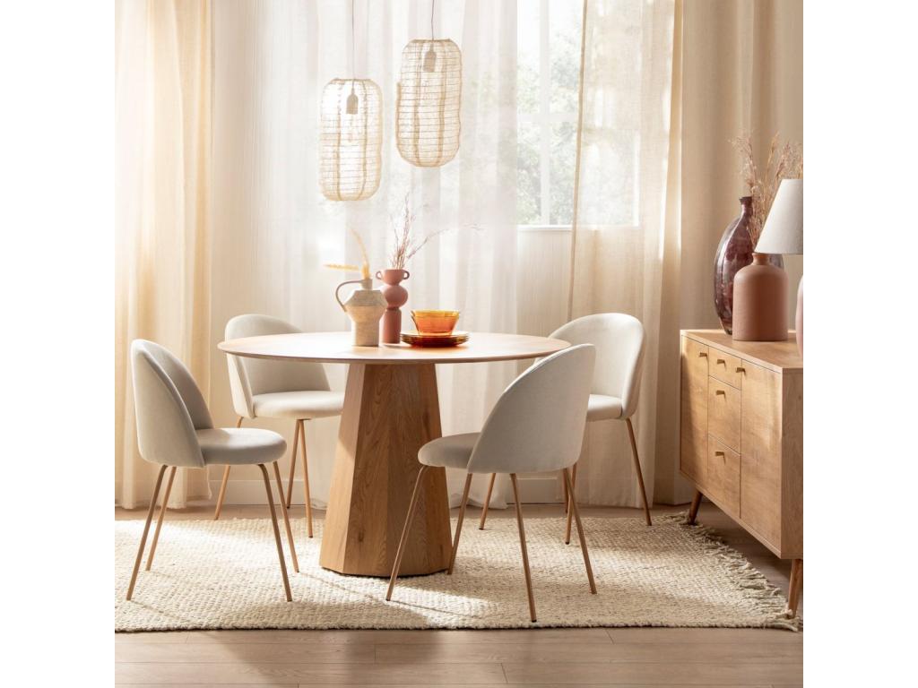 Chaise en tissu beige, 49 x 81 cm