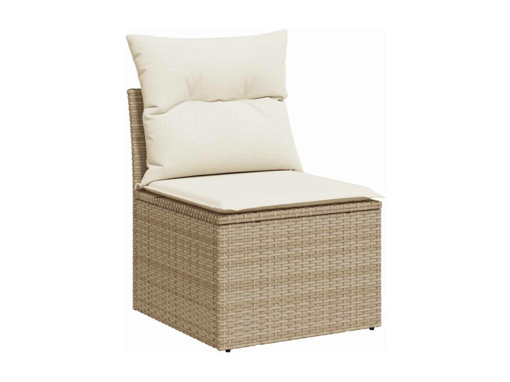 Ensemble de mobilier de jardin en résine tressée beige - dlz1766568261492