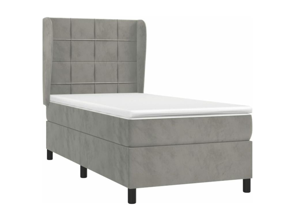 Matelas en velours gris, 90 x 190 cm