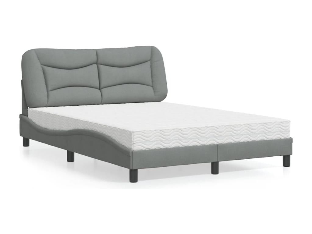 Matelas en tissu gris, 140 x 190 cm