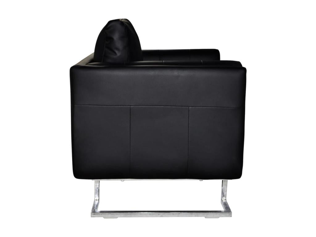 Fauteuil d'appoint en similicuir noir
