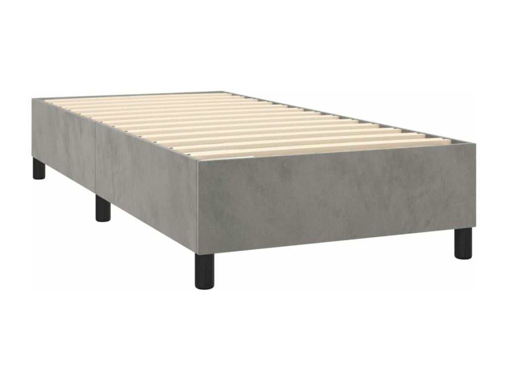 Matelas en velours gris, 90 x 190 cm