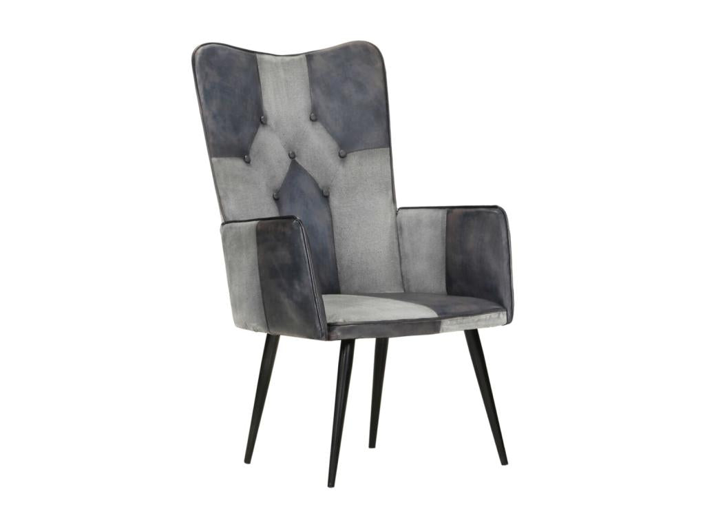 Fauteuil d'appoint en cuir gris
