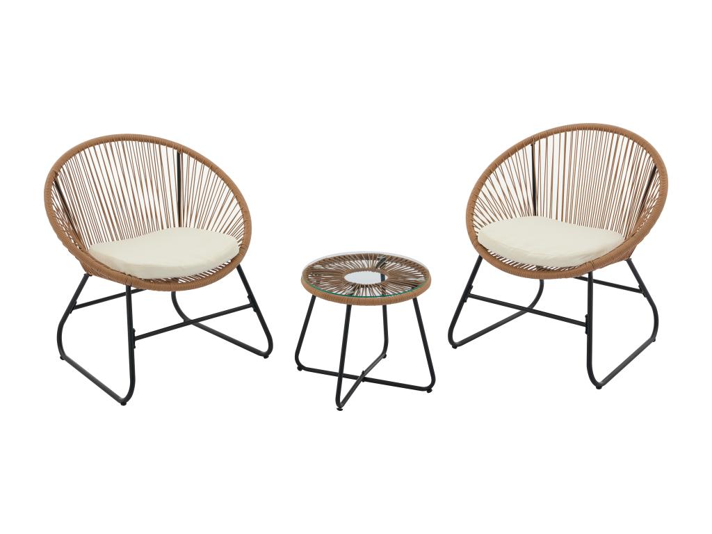 Fauteuil d'appoint en résine tressée naturelle