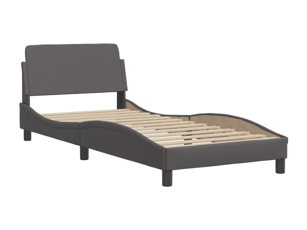 Matelas en similicuir gris, 90 x 190 cm