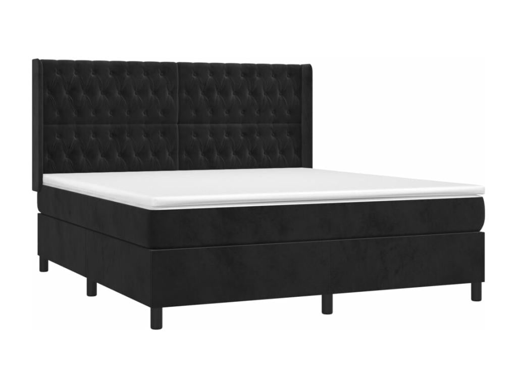 Matelas en velours noir, 180 x 200 cm