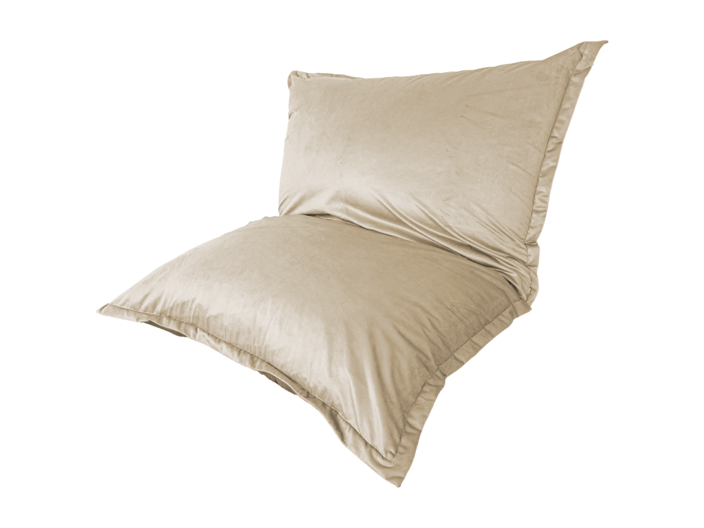 Pouf en velours beige, 190 x 155 cm