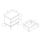 Table de chevet DH BASIC Mid-Century Modern Cappuccino à 2 tiroirs par Denhour