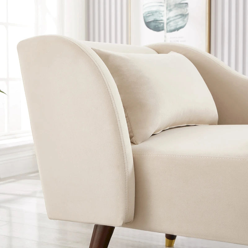 Chaise longue moderne avec revêtement en velours - 29,50 x 55,90 x 28,70