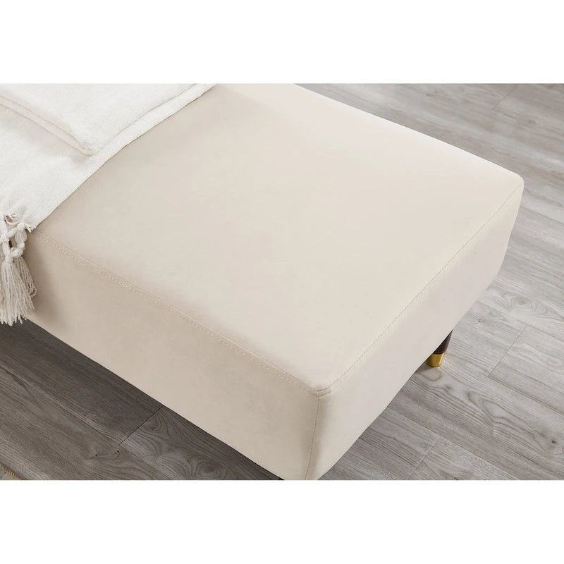 Chaise longue moderne avec revêtement en velours - 29,50 x 55,90 x 28,70