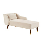 Chaise longue moderne avec revêtement en velours - 29,50 x 55,90 x 28,70