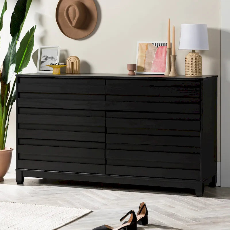 Commode contemporaine Middlebrook en bois massif à 6 tiroirs