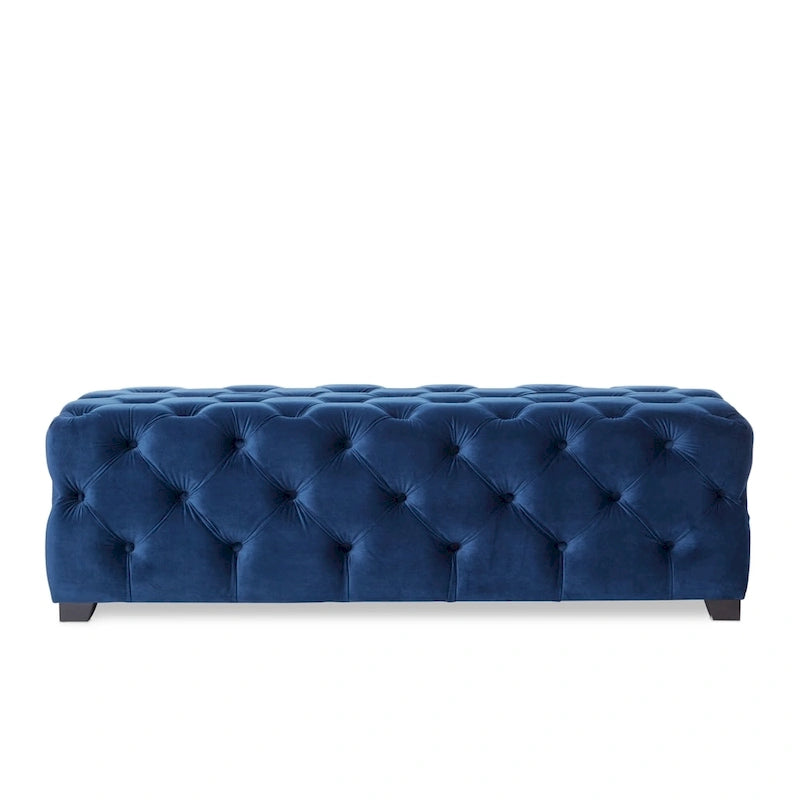 Banc ottoman capitonné en velours Piper Glam de Christopher Knight Home