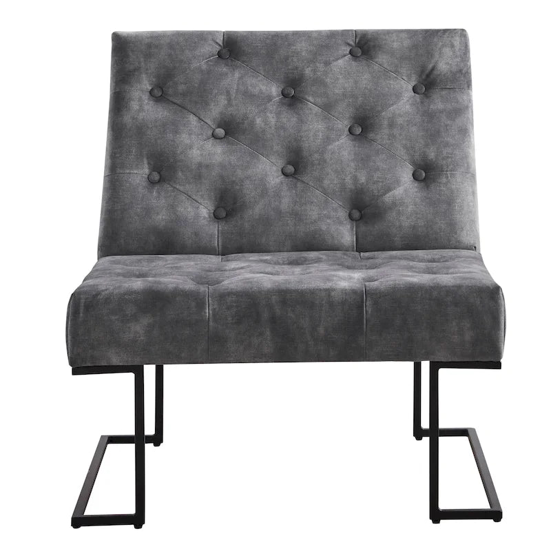 Fauteuil lounge Corvus Savannah capitonné en velours