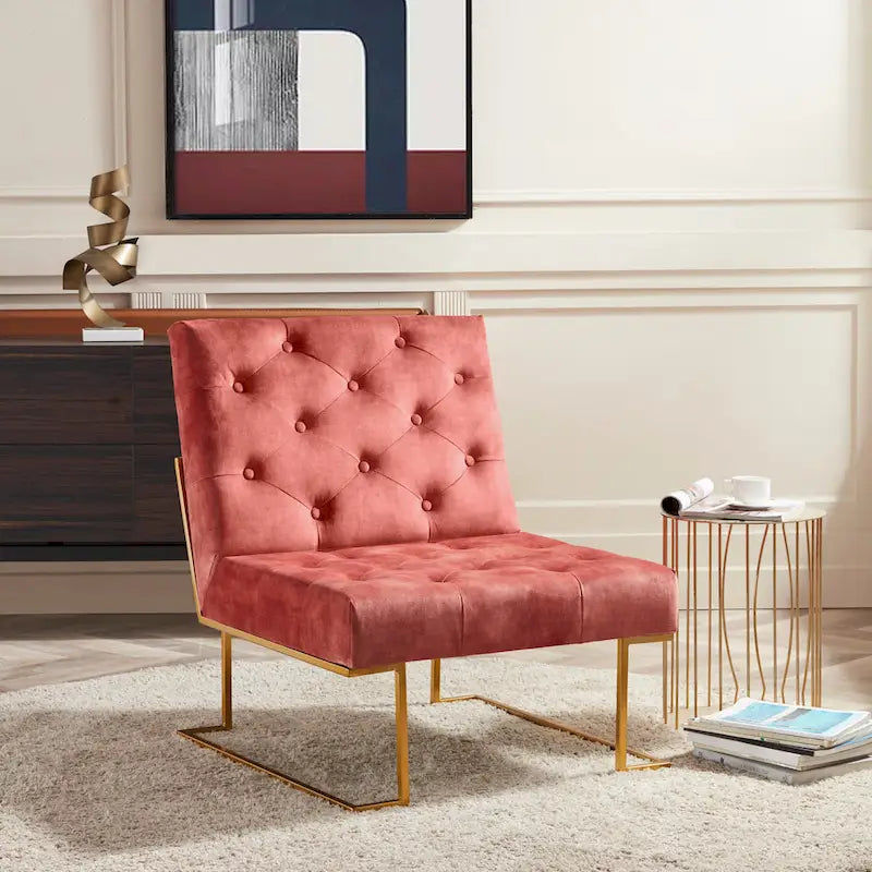 Fauteuil lounge Corvus Savannah capitonné en velours