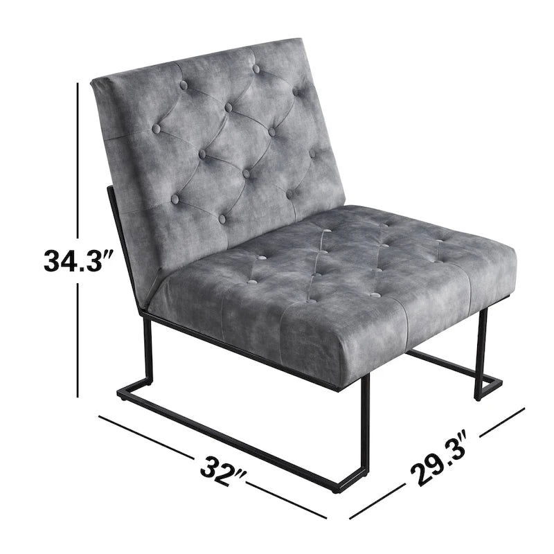 Fauteuil lounge Corvus Savannah capitonné en velours