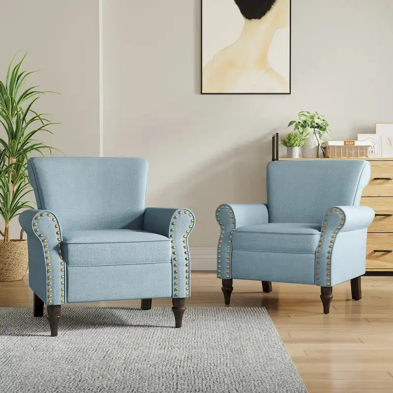 Living Room Armchair with Nailhead Trim - 29.9 W x 29.9 H x 32.9 D