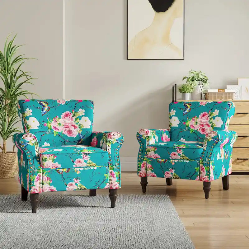 Fauteuil de salon avec garniture cloutée - 76 cm L x 76 cm H x 83,5 cm P