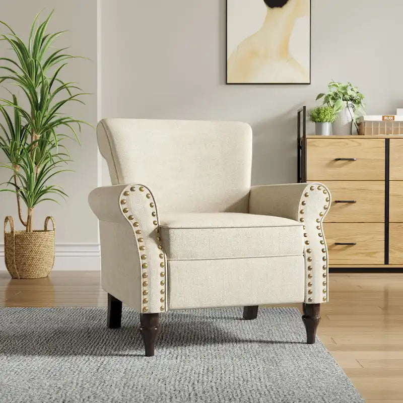 Fauteuil de salon avec garniture cloutée - 76 cm L x 76 cm H x 83,5 cm P