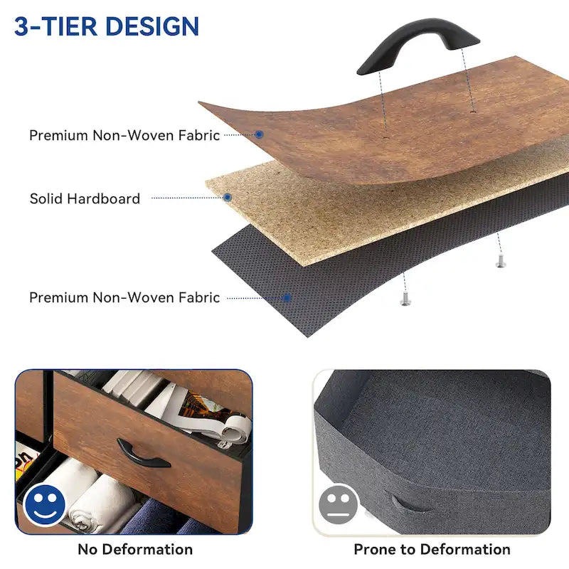 Commode Moasis rustique en bois avec structure en métal et plateau en bois