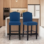 Tabourets de bar de hauteur comptoir avec dossier, revêtement en tissu de 61 cm (24 pouces), garniture cloutée, ensemble de 2