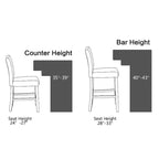 Tabourets de bar de hauteur comptoir avec dossier, revêtement en tissu de 61 cm (24 pouces), garniture cloutée, ensemble de 2