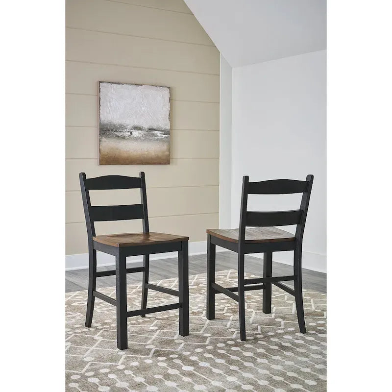 Signature Design by Ashley Valebeck Black/Brown Counter Height Barstool - 20 W x 22 D x 39 H