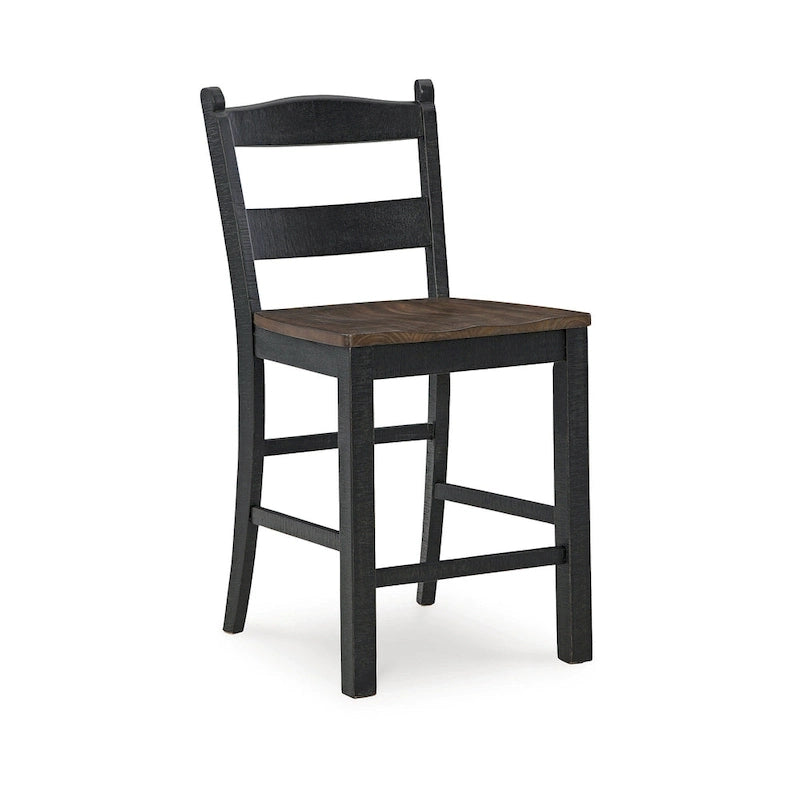 Tabouret de bar Signature Design by Ashley Valebeck, hauteur comptoir, noir/marron - 51 cm (L) x 56 cm (P) x 99 cm (H)