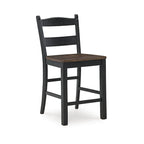 Tabouret de bar Signature Design by Ashley Valebeck, hauteur comptoir, noir/marron - 51 cm (L) x 56 cm (P) x 99 cm (H)