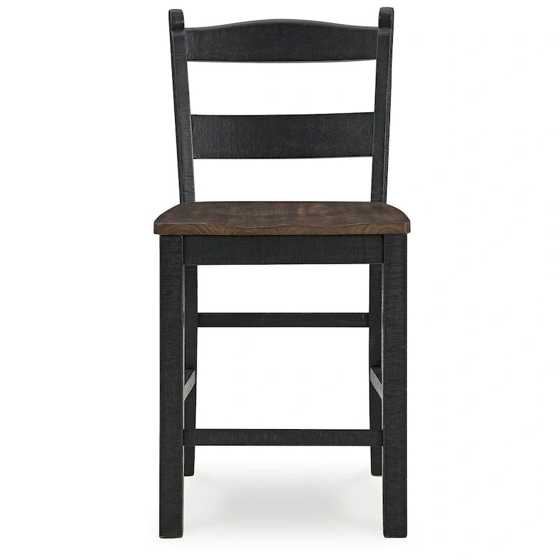 Tabouret de bar Signature Design by Ashley Valebeck, hauteur comptoir, noir/marron - 51 cm (L) x 56 cm (P) x 99 cm (H)