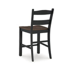 Tabouret de bar Signature Design by Ashley Valebeck, hauteur comptoir, noir/marron - 51 cm (L) x 56 cm (P) x 99 cm (H)