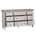 Heartland Antique White and Tobacco 9 Drawer Dresser