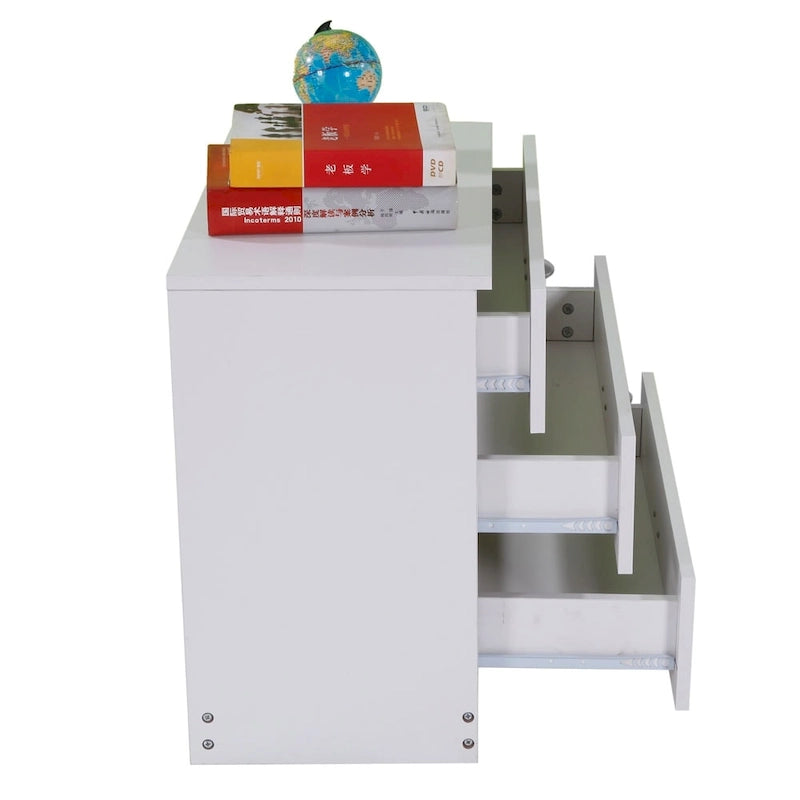 Commode moderne et simple à 3 tiroirs blanche