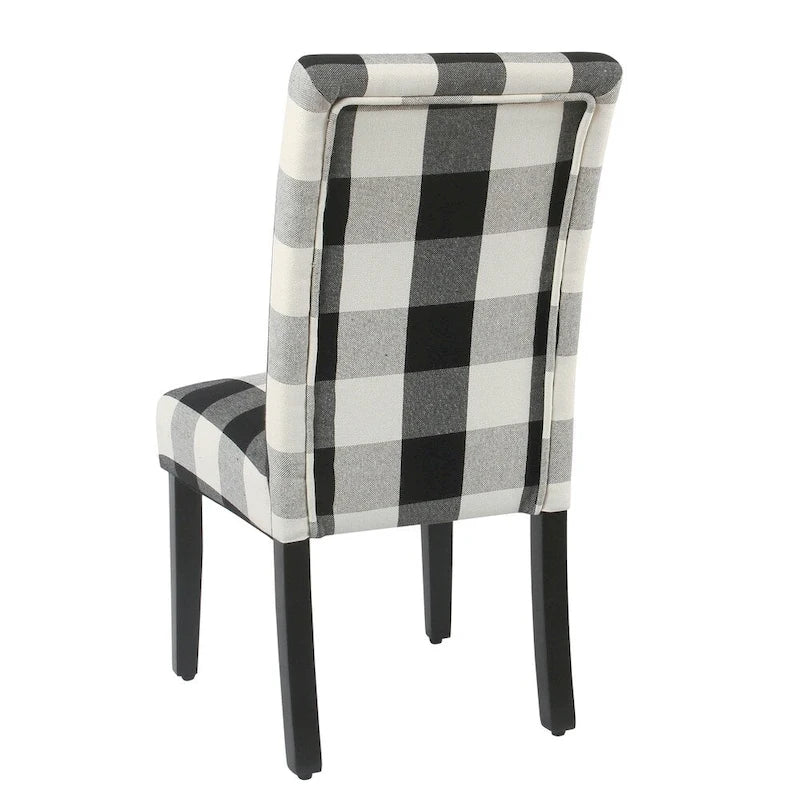 Chaises de salle à manger HomePop Parsons à carreaux noirs (lot de 2)