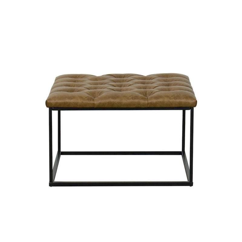 Pouf cocktail HomePop Draper Square à dessus capitonné