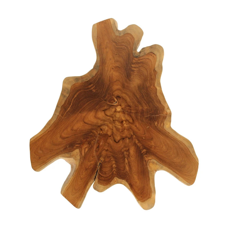 Table en teck naturel à bords francs avec pieds en fer par East at Main