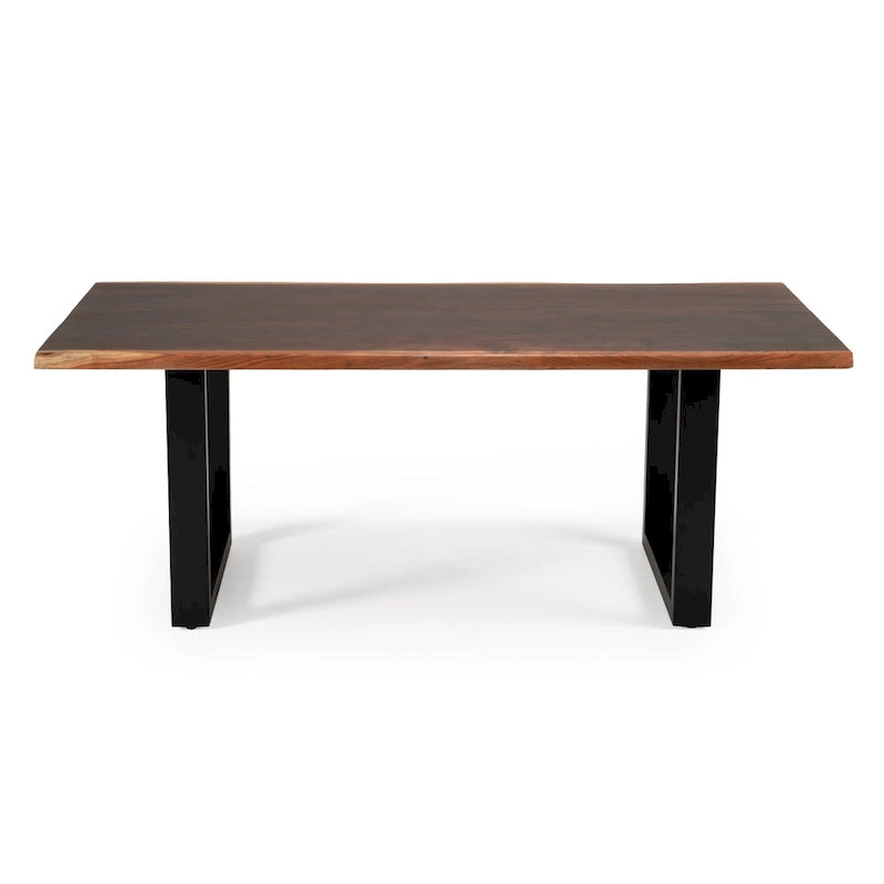 Table de salle à manger moderne Modrest Taylor en bois massif à bords naturels