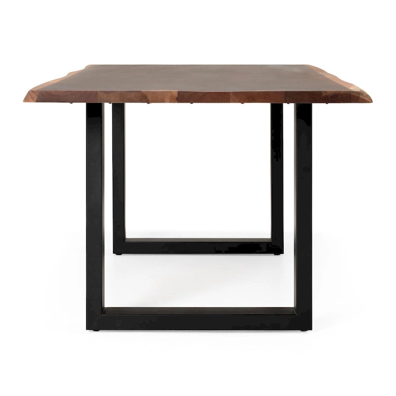 Table de salle à manger moderne Modrest Taylor en bois massif à bords naturels