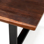 Table de salle à manger moderne Modrest Taylor en bois massif à bords naturels