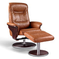 Artiva USA 'Milano' Modern Brown Leather Swivel Recliner and Ottoman