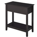 HOMCOM End Side Table in Flip Top Design with Cabinet and Bottom Shelf, Storage Furniture Decoration for Bedroom