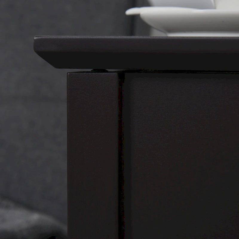 Table d'appoint HOMCOM avec plateau rabattable, placard et étagère inférieure, meuble de rangement décoratif pour chambre à coucher