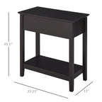 Table d'appoint HOMCOM avec plateau rabattable, placard et étagère inférieure, meuble de rangement décoratif pour chambre à coucher
