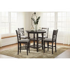 Signature Design by Ashley Langwest Counter Height Dining Table and 4 Barstools (Set of 5)