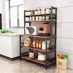 Étagère de boulanger à 5 niveaux avec rangement, support de cuisine pour micro-ondes, chariot