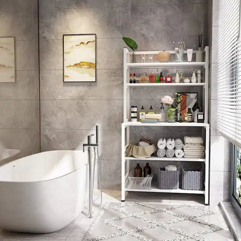 Étagère de boulanger à 5 niveaux avec rangement, support de cuisine pour micro-ondes, chariot